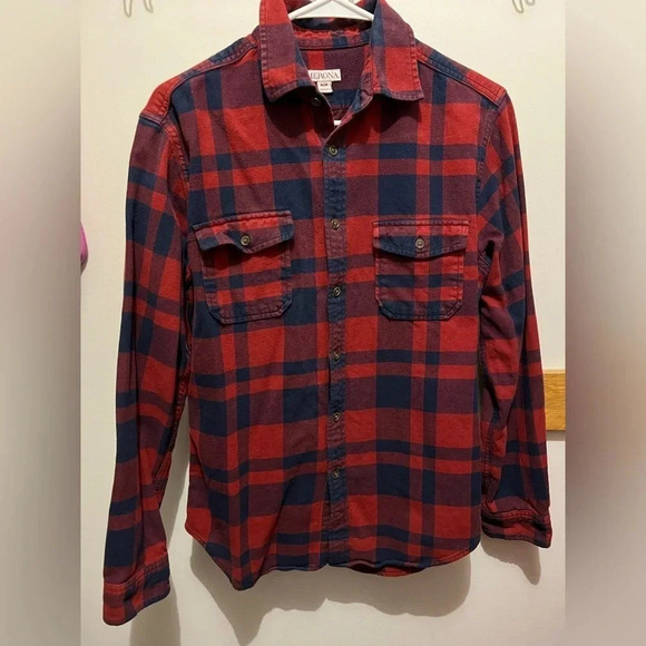 Flannel Red/Navy Size Medium Boys/Mens - Picture 2 of 7